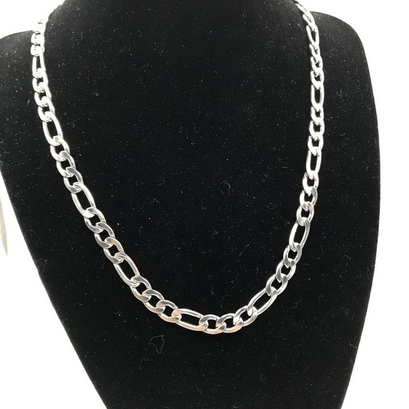 Unisex Stainless Steel Figaro Chain Length 20 inches Brand New - Picture 5 of 6